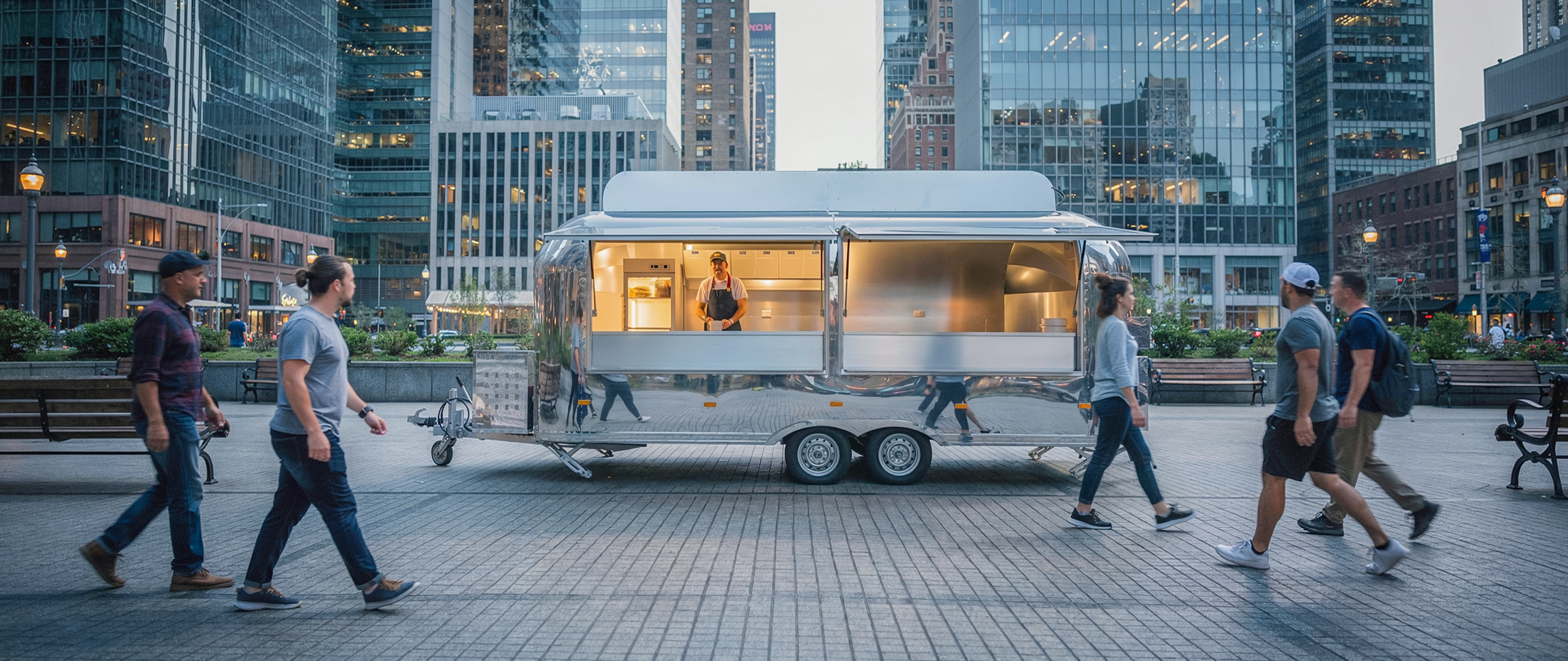 American Steel Trailer at city square